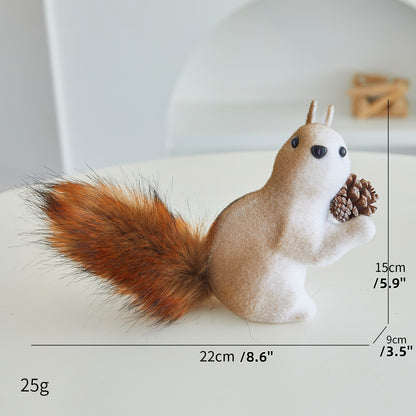 🐿️Коледна декорация: Реалистична украса с катерици – Перфектна за коледни елхи, търговски центрове, кафенета и креативни сцени!🎄