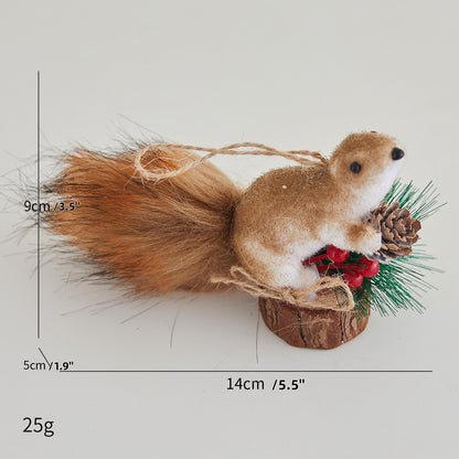 🐿️Коледна декорация: Реалистична украса с катерици – Перфектна за коледни елхи, търговски центрове, кафенета и креативни сцени!🎄