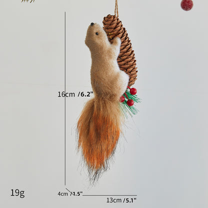 🐿️Коледна декорация: Реалистична украса с катерици – Перфектна за коледни елхи, търговски центрове, кафенета и креативни сцени!🎄
