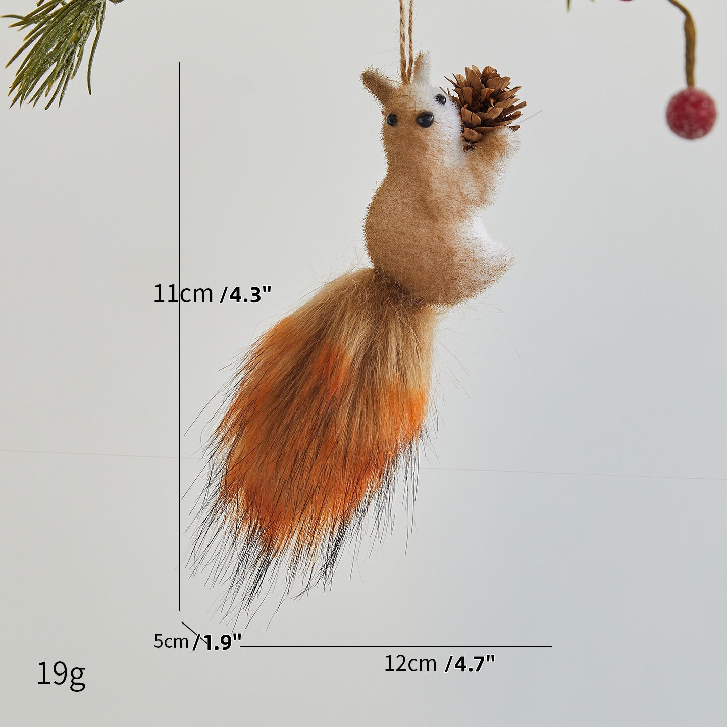 🐿️Коледна декорация: Реалистична украса с катерици – Перфектна за коледни елхи, търговски центрове, кафенета и креативни сцени!🎄