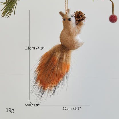 🐿️Коледна декорация: Реалистична украса с катерици – Перфектна за коледни елхи, търговски центрове, кафенета и креативни сцени!🎄